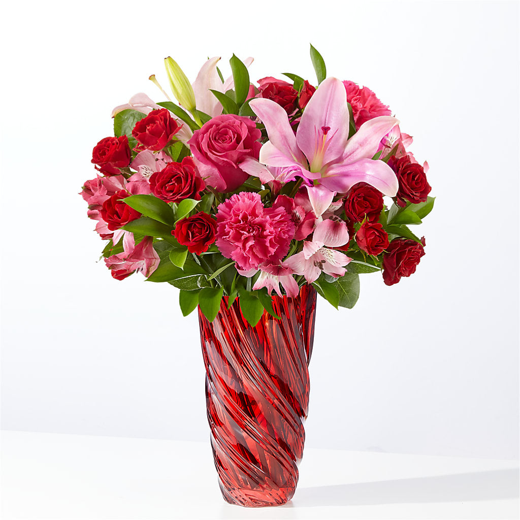 In Love Bouquet with Luxe Swirl Vase – Distinctive Design Studio Llc, Ham Lake MN