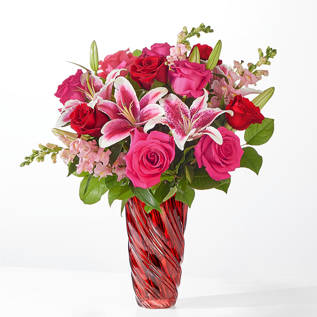 Always You Bouquet with Luxe Swirl Vase – Distinctive Design Studio Llc, Ham Lake MN