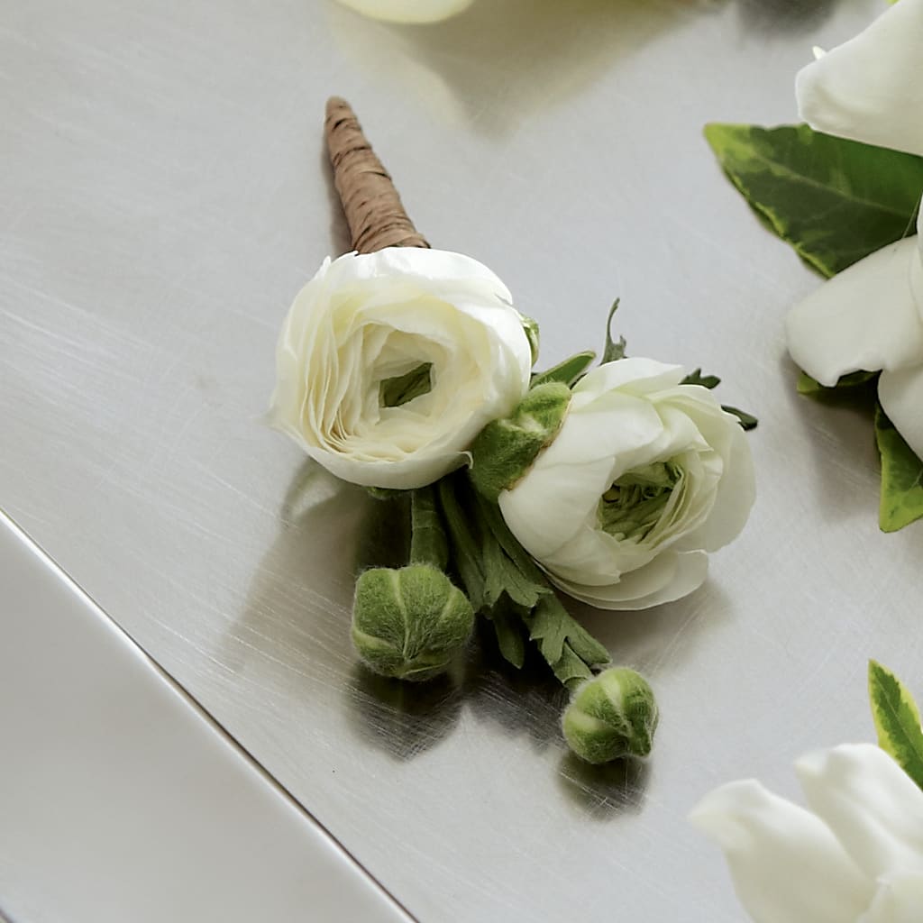White Ranunculus Boutonniere – Distinctive Design Studio Llc, Ham Lake MN