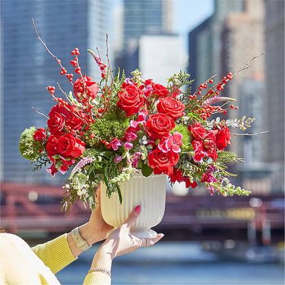 Big Red Bow Bouquet –  Distinctive Design Studio Llc, Ham Lake MN