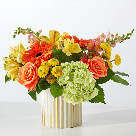 Autumn Sunshine Bouquet with Ivory Vase –  Distinctive Design Studio Llc, Ham Lake MN