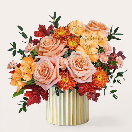Spiced Latte Bouquet with Ivory Vase –  Distinctive Design Studio Llc, Ham Lake MN
