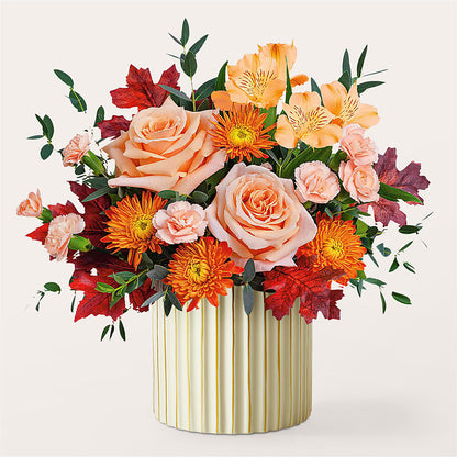 Spiced Latte Bouquet with Ivory Vase –  Distinctive Design Studio Llc, Ham Lake MN