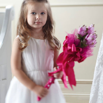 Sparkle Pink Flower Girl Bouquet –  Distinctive Design Studio Llc, Ham Lake MN