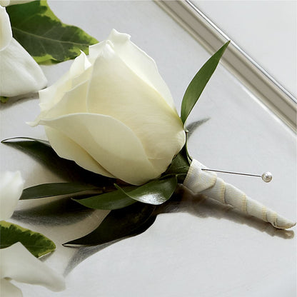White Rose Boutonniere –  Distinctive Design Studio Llc, Ham Lake MN